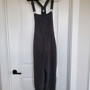 Aerie Black Soft Linen Overalls